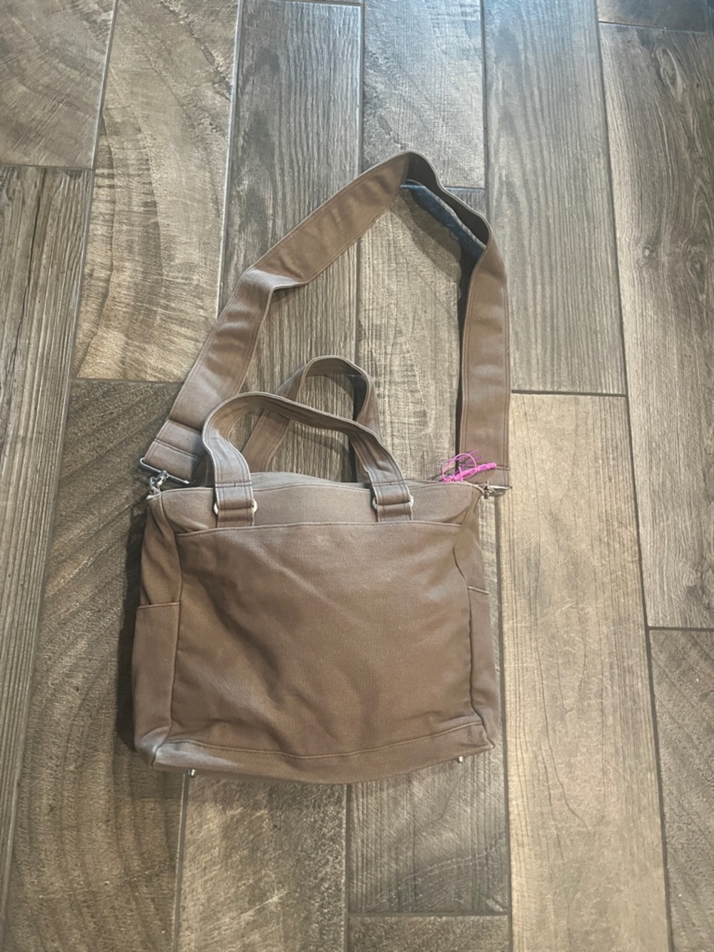 Vintage Think Geek Handbag Holding Brown Canvas Tote w/Adjustable Shoulder Strap - Picture 2 of 6